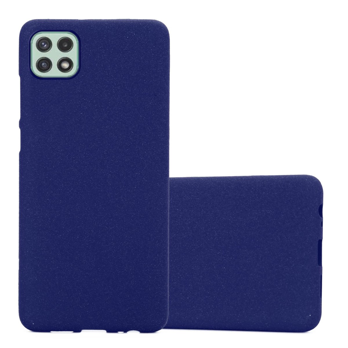 Etui Pokrowiec Do Samsung Galaxy A22 5G Obudowa w FROST CIEMNY NIEBIESKI TPU Silikon Case Cover Ochronny Plecki Cadorabo
