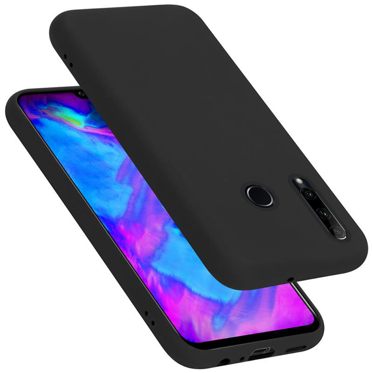 Pokrowiec Do Honor 10i / 20i / 20 LITE / Huawei Enjoy 9S Etui w LIQUID CZARNY TPU Silikon Case Cover Obudowa Ochronny Cadorabo