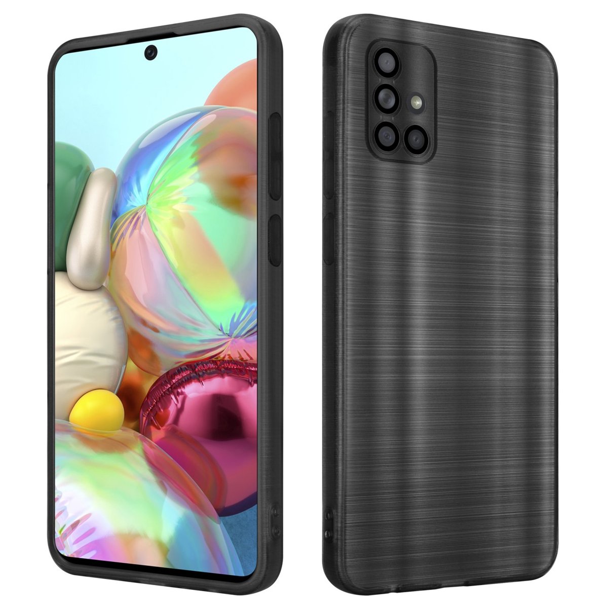 Etui Do Samsung Galaxy A71 4G Pokrowiec w Brushed Czerń Etui Silikonowe Obudowa Case Cover Cadorabo