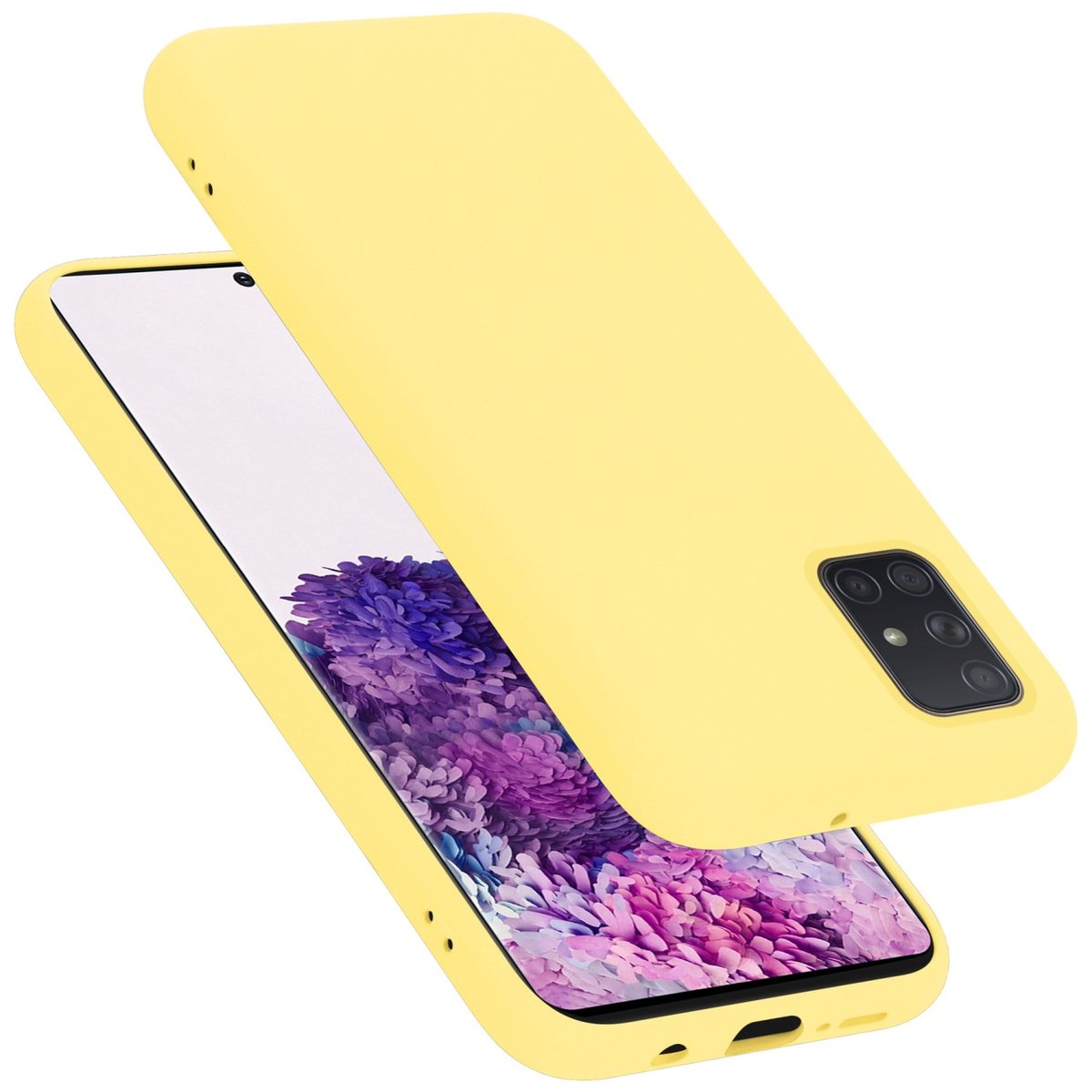 Pokrowiec Do Samsung Galaxy A71 4G Etui w LIQUID ŻÓŁTY TPU Silikon Case Cover Obudowa Ochronny Cadorabo