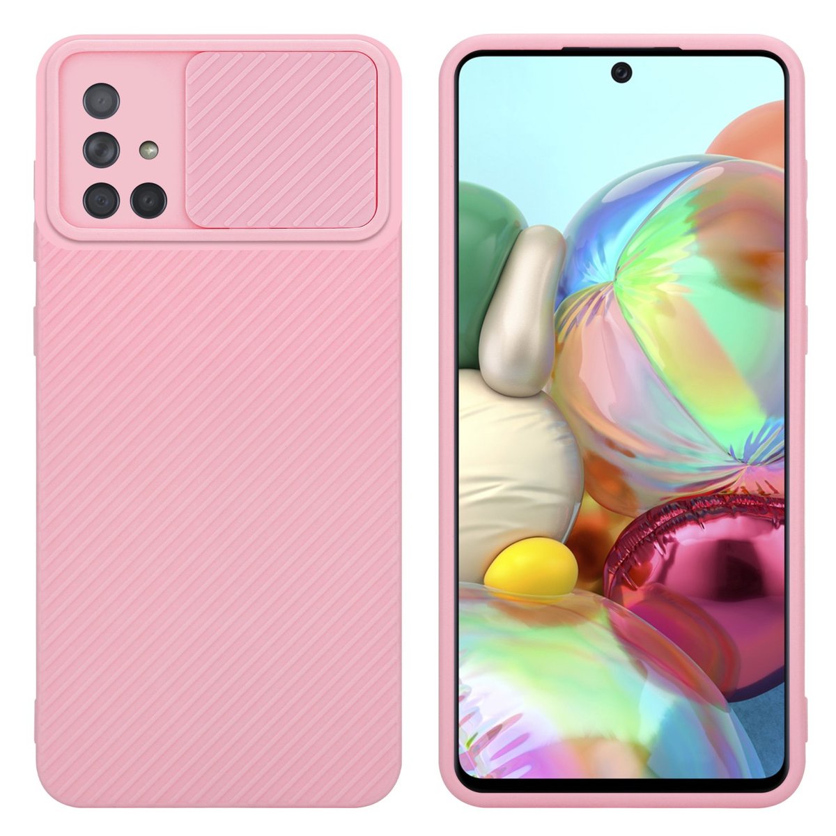 Pokrowiec Do Samsung Galaxy A71 4G Etui w Bonbon róża Obudowa Case Cover Ochrona kamery Cadorabo