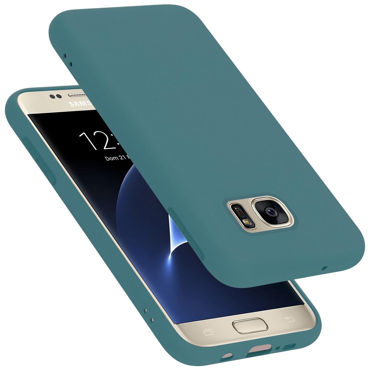 Pokrowiec Do Samsung Galaxy S7 Etui w LIQUID ZIELONY TPU Silikon Case Cover Obudowa Ochronny Cadorabo