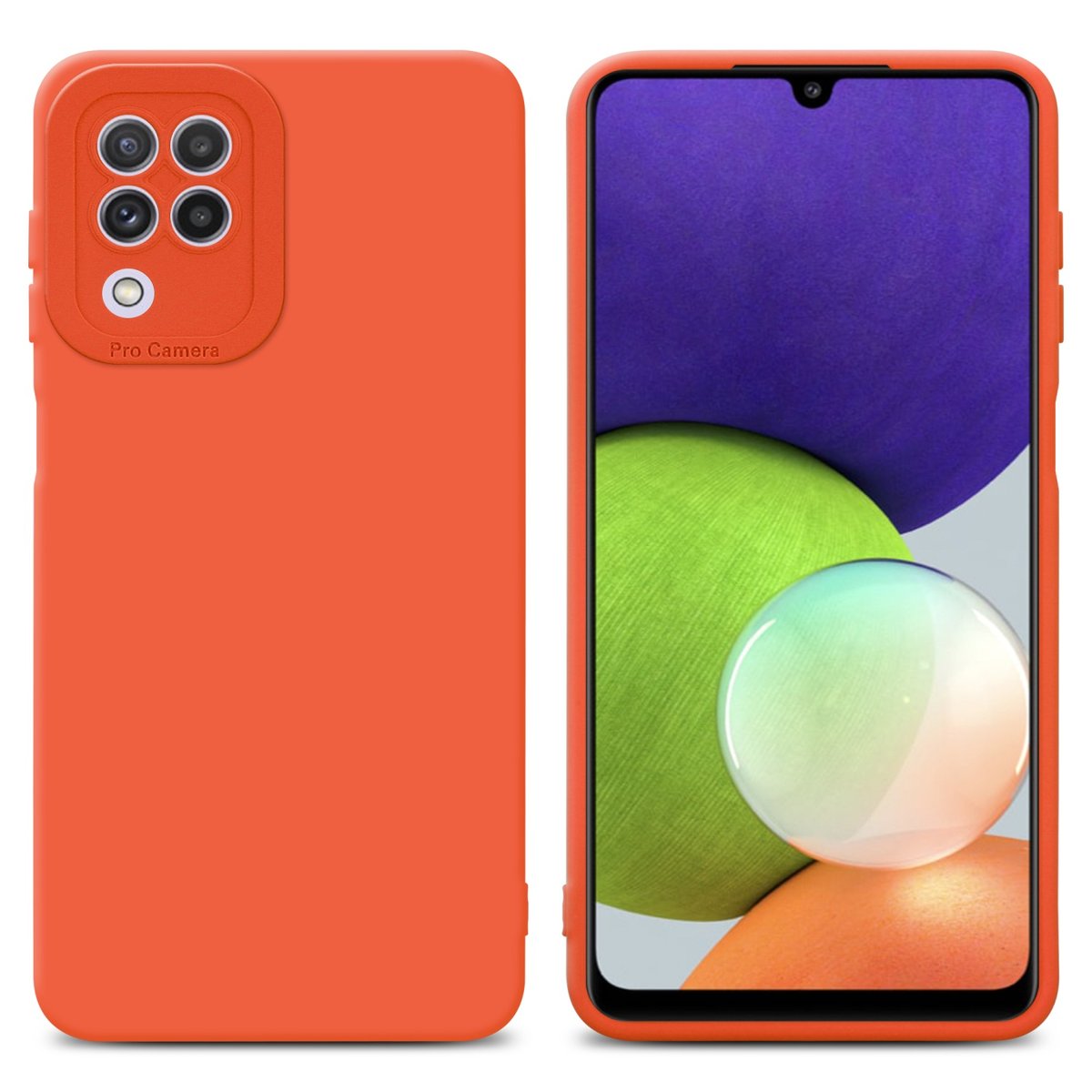 Pokrowiec Etui Do Samsung Galaxy A22 4G w FLUID POMARAŃCZA TPU Silikonowe Obudowa Ochronny Case Cover Cadorabo