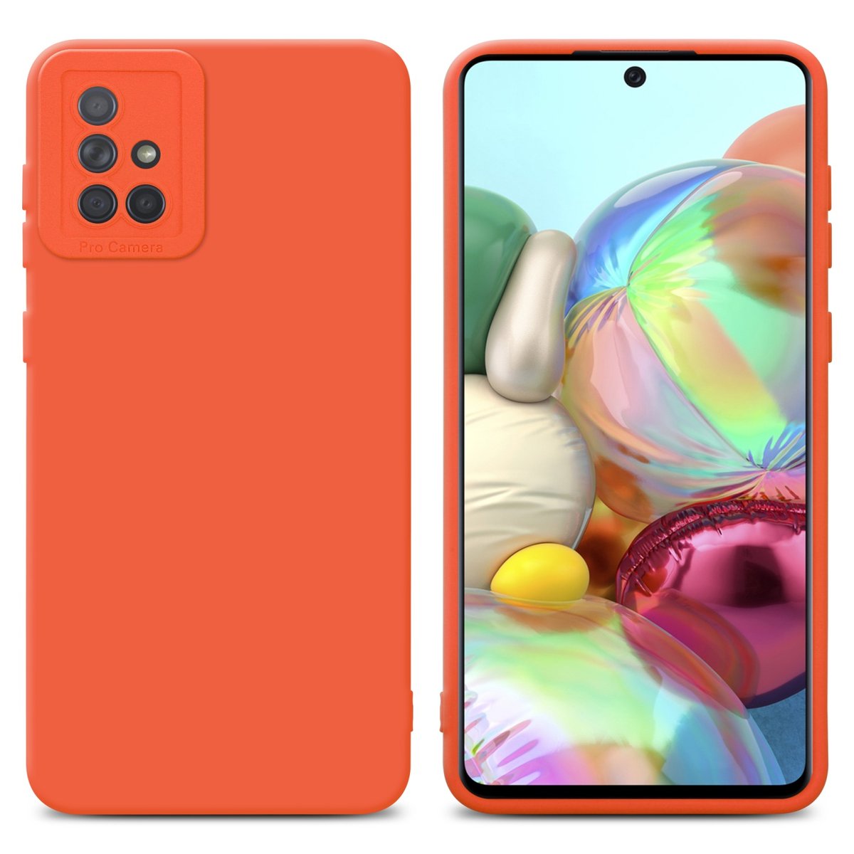Pokrowiec Etui Do Samsung Galaxy A71 4G w FLUID POMARAŃCZA TPU Silikonowe Obudowa Ochronny Case Cover Cadorabo