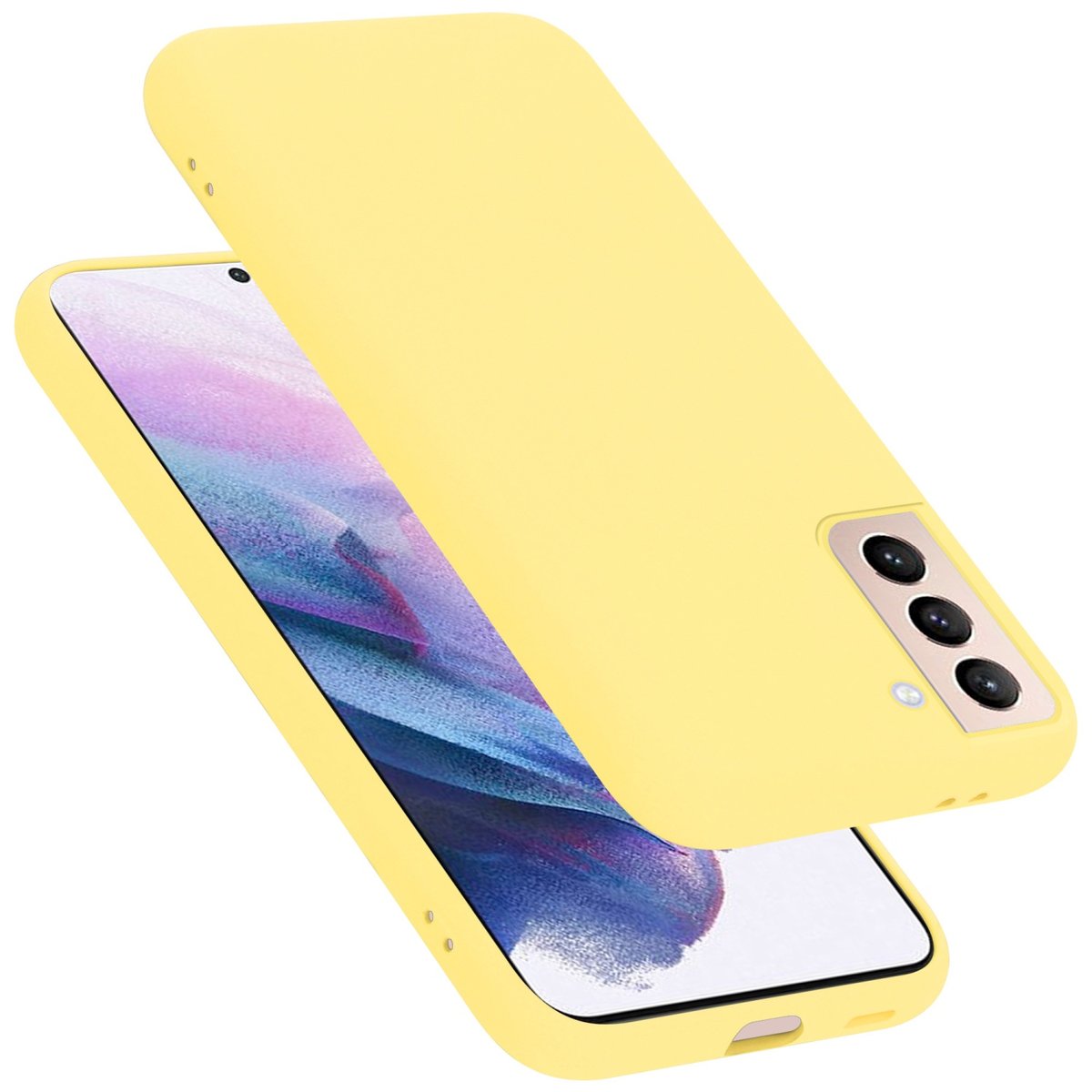 Pokrowiec Do Samsung Galaxy S21 PLUS Etui w LIQUID ŻÓŁTY TPU Silikon Case Cover Obudowa Ochronny Cadorabo