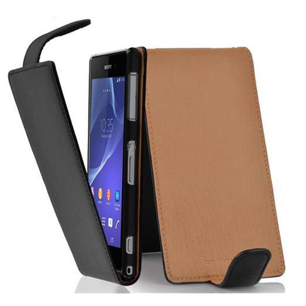 Sony Cadorabo cador Abo Flip Style etui do Xperia Z2 Case Cover pokrowiec ochronny etui torba, Xperia Z2, oksydowany czarny DE-101662