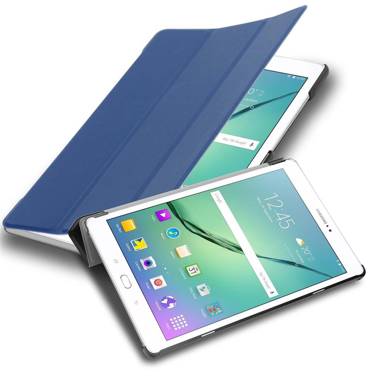 Pokrowiec Do Samsung Galaxy Tab S2 (9.7 cala) Etui w CIEMNO NIEBIESKI JERSEY Obudowa Case Cover Portfel Ochronny Cadorabo
