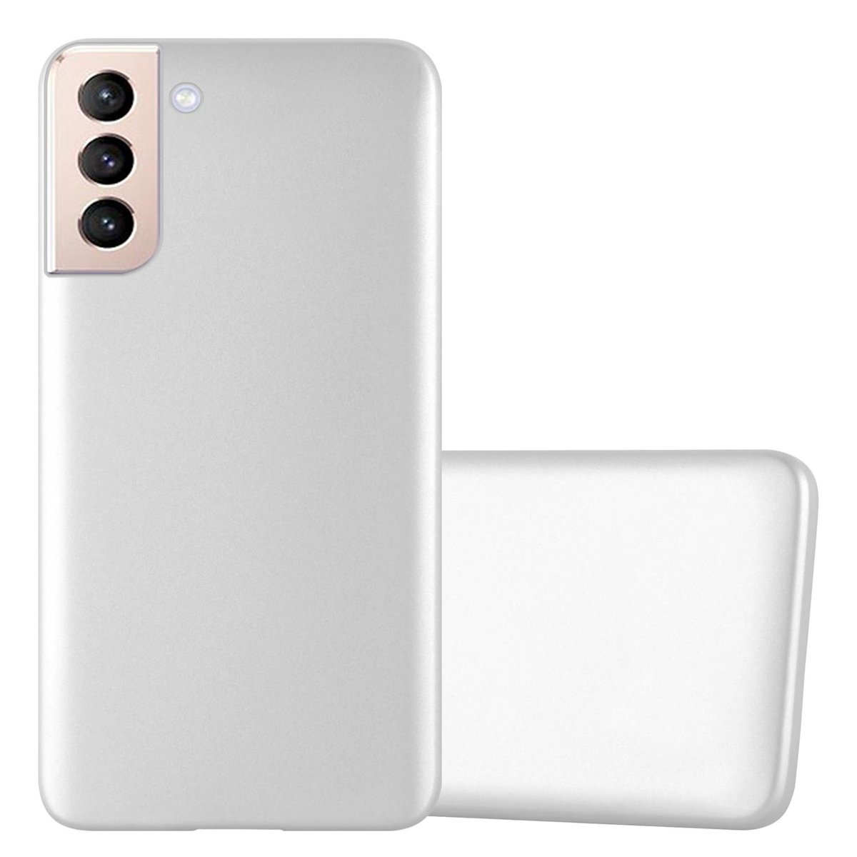 Pokrowiec Do Samsung Galaxy S21 PLUS w METALLIC SREBRNY Etui TPU Silikon Obudowa Ochronny Case Cover Cadorabo