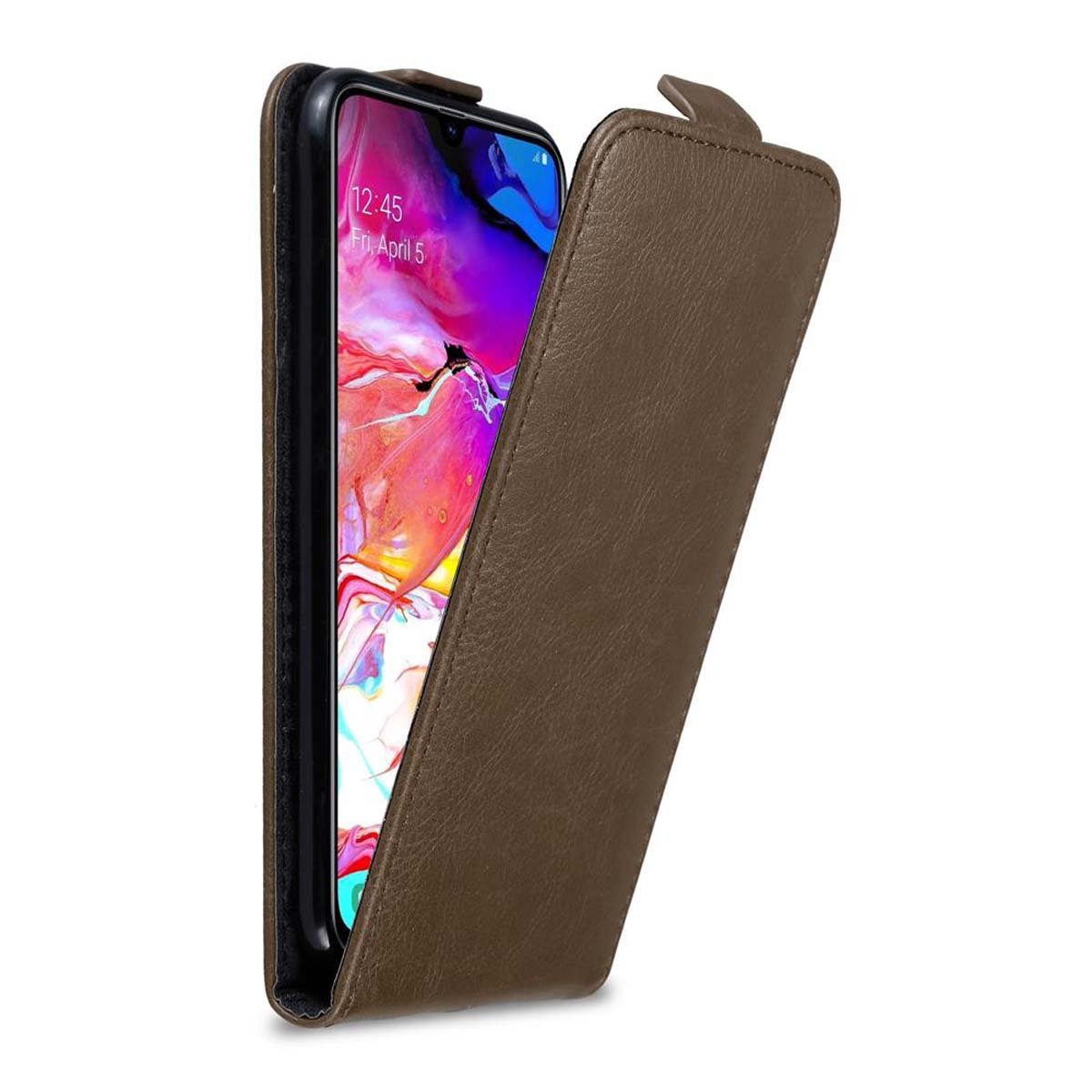 Pokrowiec Do Samsung Galaxy A70 / A70s w Etui BRĄZOWA KAWA  Flip Case Cover Obudowa Ochronny Cadorabo