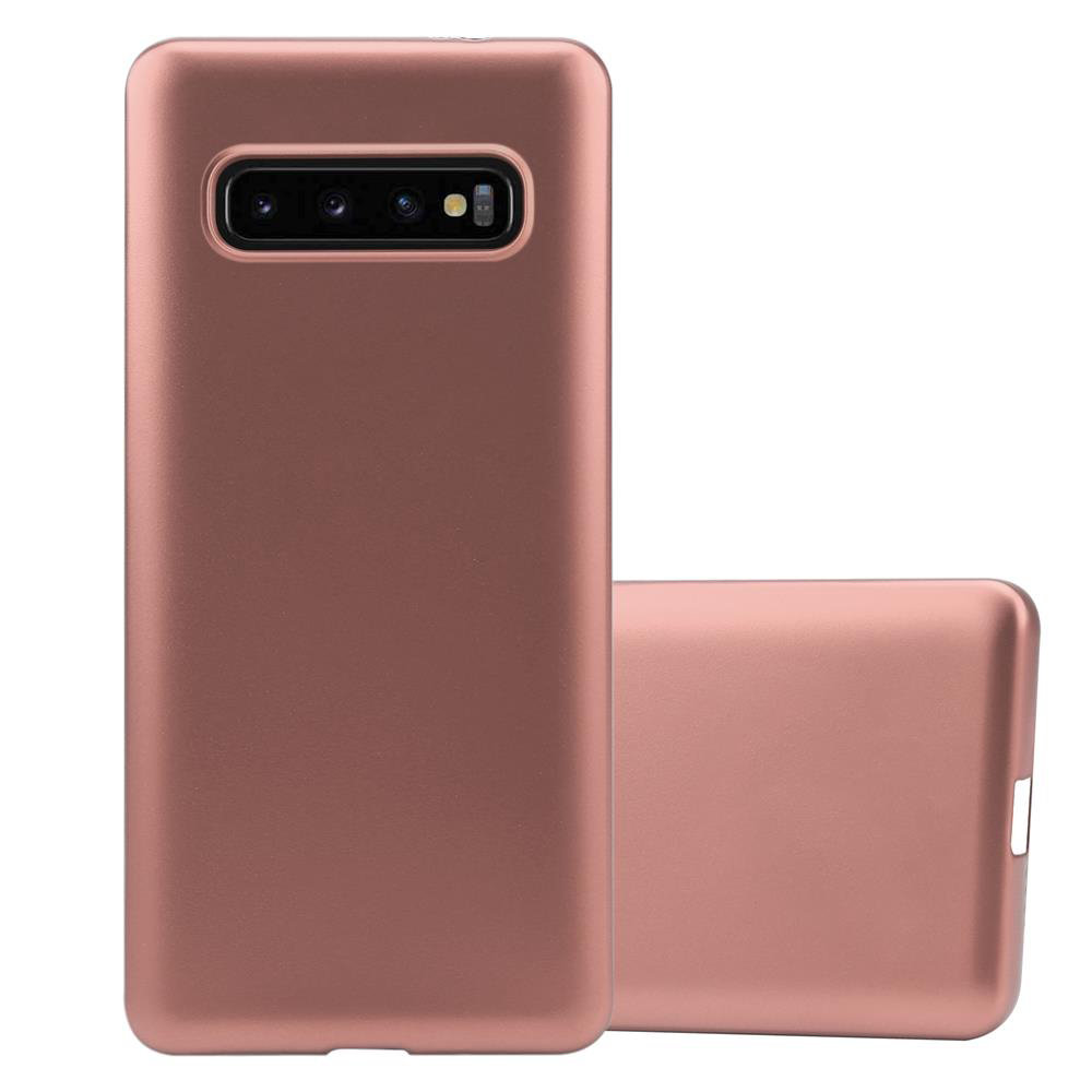 Pokrowiec Do Samsung Galaxy S10 PLUS w METALLIC RÓŻOWE ZŁOTO Etui TPU Silikon Obudowa Ochronny Case Cover Cadorabo