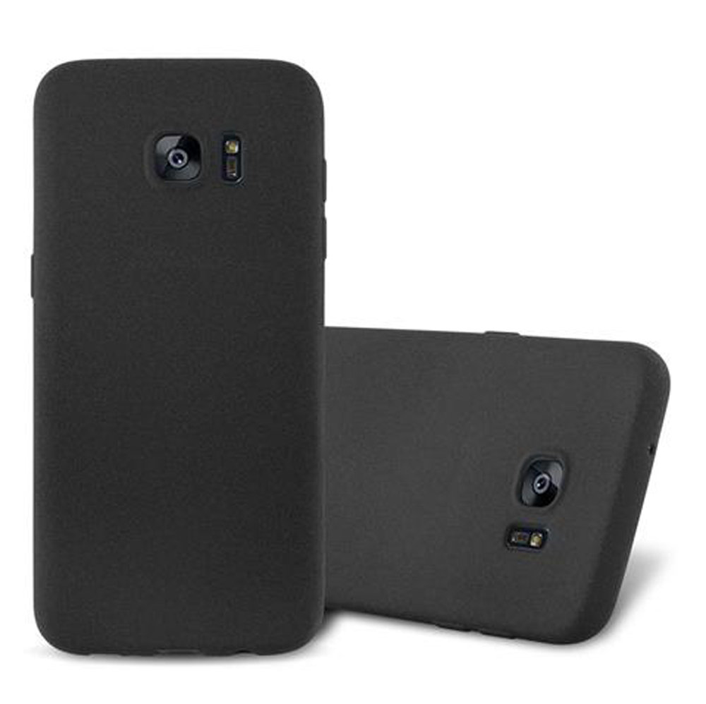 Etui Pokrowiec Do Samsung Galaxy S7 EDGE Obudowa w FROST CZARNY TPU Silikon Case Cover Ochronny Plecki Cadorabo