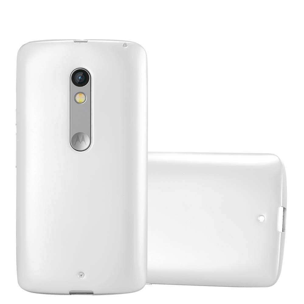 Pokrowiec Do Motorola MOTO X PLAY w METALLIC SREBRNY Etui TPU Silikon Obudowa Ochronny Case Cover Cadorabo