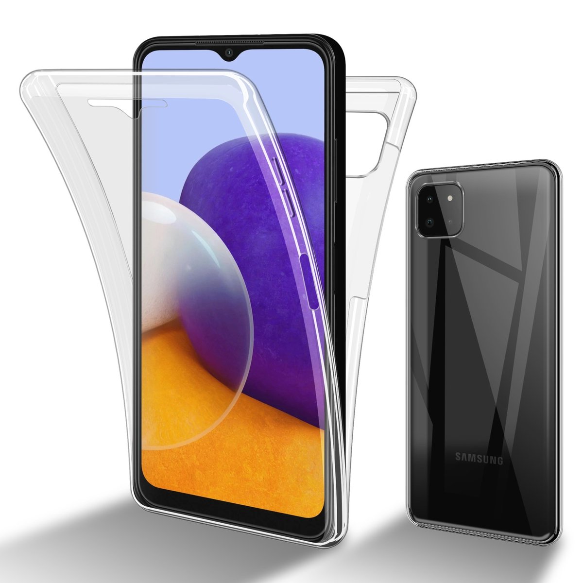 Pokrowiec Do Samsung Galaxy A22 5G Etui w PRZEZROCZYSTY 360° Full Body Obudowa Case Cover Ochronny Cadorabo