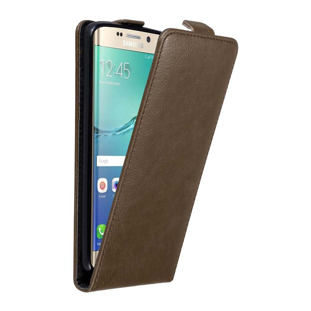 Pokrowiec Do Samsung Galaxy S6 EDGE PLUS w Etui BRĄZOWA KAWA  Flip Case Cover Obudowa Ochronny Cadorabo