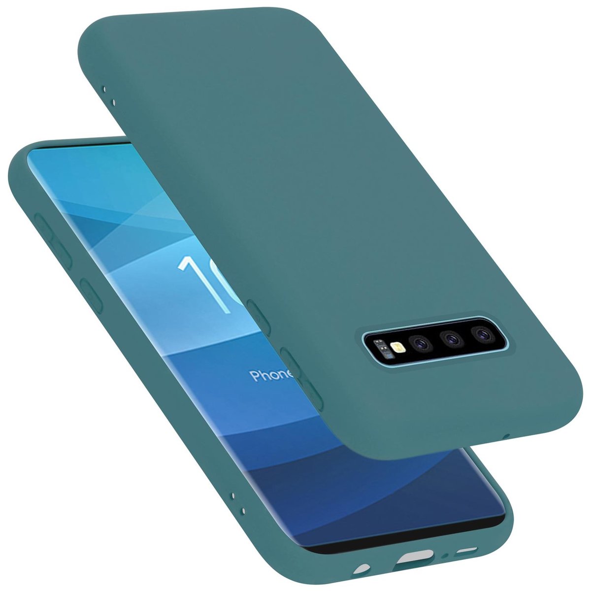 Pokrowiec Do Samsung Galaxy S10 PLUS Etui w LIQUID ZIELONY TPU Silikon Case Cover Obudowa Ochronny Cadorabo