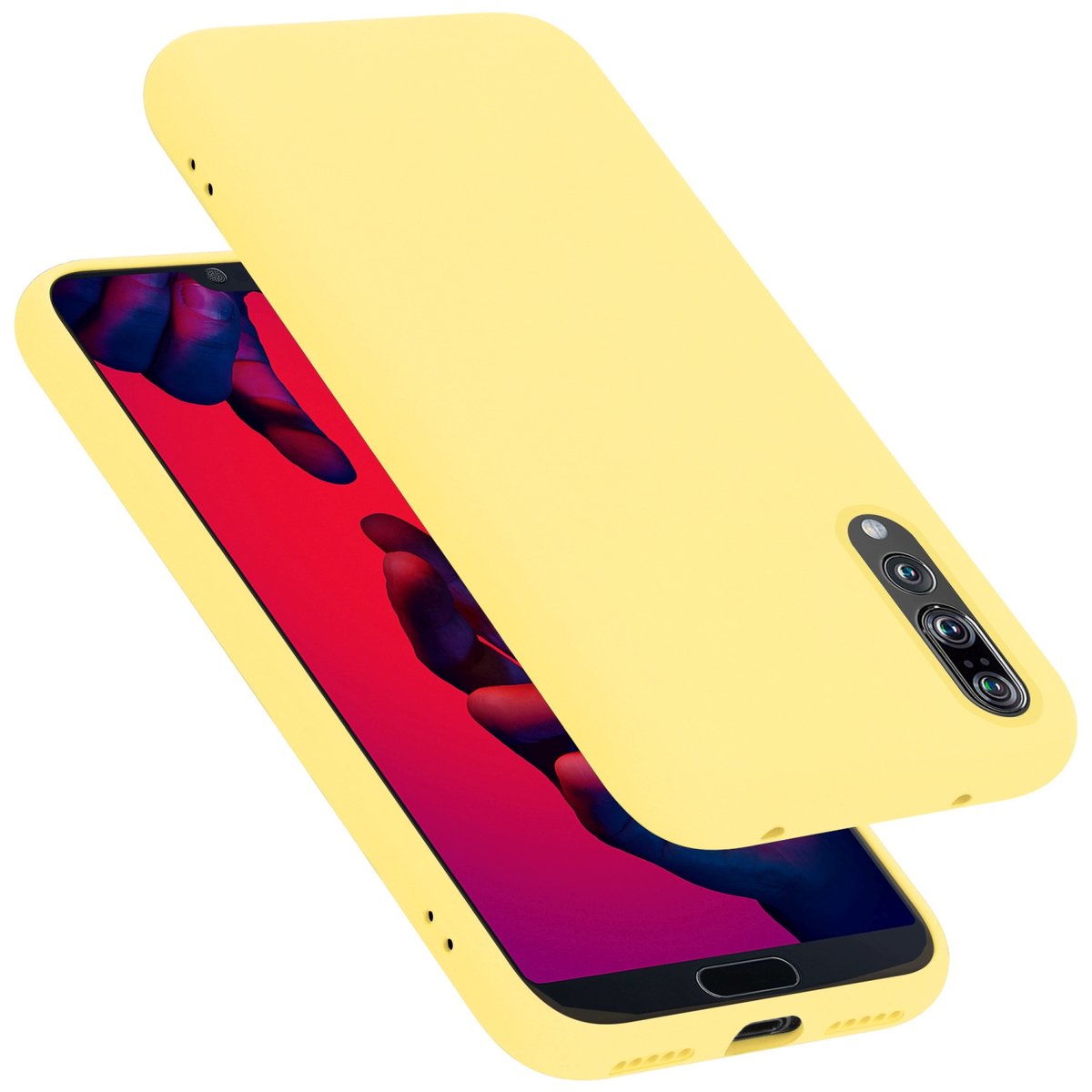 Pokrowiec Do Huawei P20 PRO / P20 PLUS Etui w LIQUID ŻÓŁTY TPU Silikon Case Cover Obudowa Ochronny Cadorabo