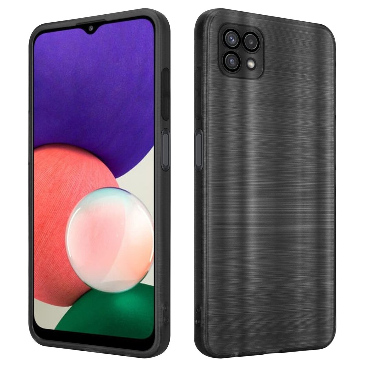 Etui Do Samsung Galaxy A22 5G Pokrowiec w Brushed Czerń Etui Silikonowe Obudowa Case Cover Cadorabo