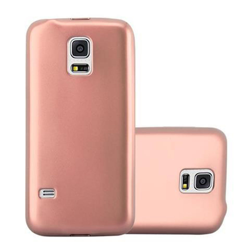 Cadorabo Samsung Galaxy S5 mini Silikon etui-firmy cadorabo  Metallic-Look Matt Ultra cienkie Slim wzór TPU etui ochronne etui  pokrowiec bumper Back Case Cover, Samsung Galaxy S5 Mini DE-112279