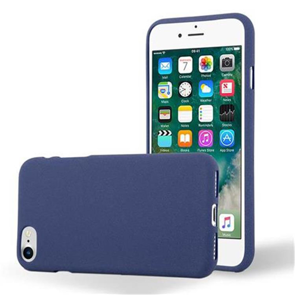 Cadorabo Apple iPhone 8/7/7S silikonowe etui firmy cadorabo  Frosted (Maximum Grip) Matt Ultra cienkie Slim wzór TPU etui ochronne etui  pokrowiec bumper Back Case Cover DE-109182