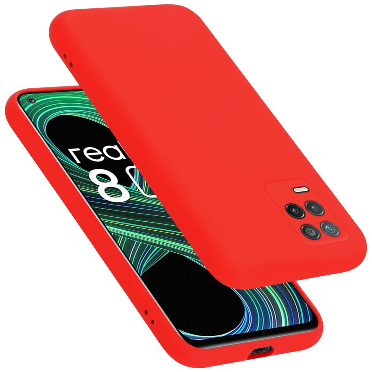 Pokrowiec Do Realme 8 5G / V13 / Q3 / Q3i / Narzo 30 5G Etui w LIQUID CZERWONY TPU Silikon Case Cover Obudowa Ochronny Cadorabo
