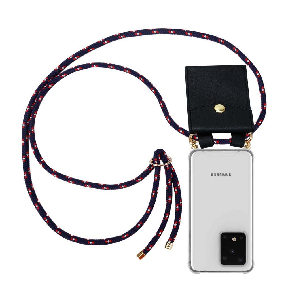 Łańcuszek Pokrowiec Do Samsung Galaxy S20 ULTRA w NIEBIESKO CZERWONO BIAŁY W KROPKI Etui Obudowa Case Cover Ochronny Cadorabo