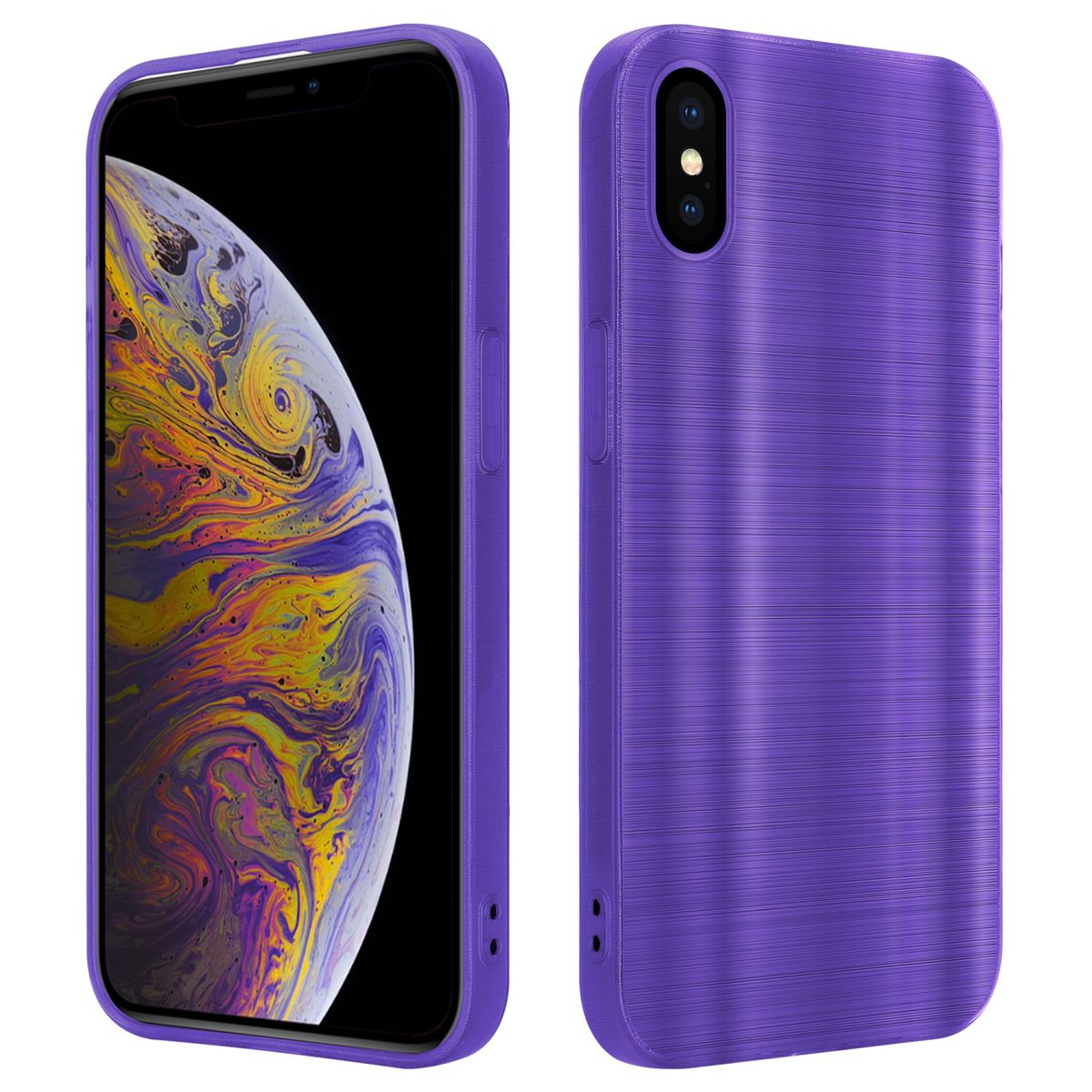 Etui Do Apple iPhone XS MAX Pokrowiec w Brushed Purpura Etui Silikonowe Obudowa Case Cover Cadorabo