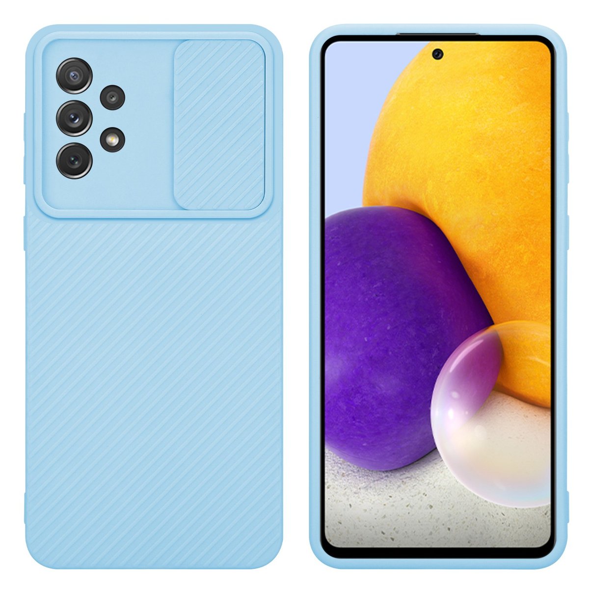 Pokrowiec Do Samsung Galaxy A72 4G / 5G Etui w Bonbon Jasnoniebieska Obudowa Case Cover Ochrona kamery Cadorabo