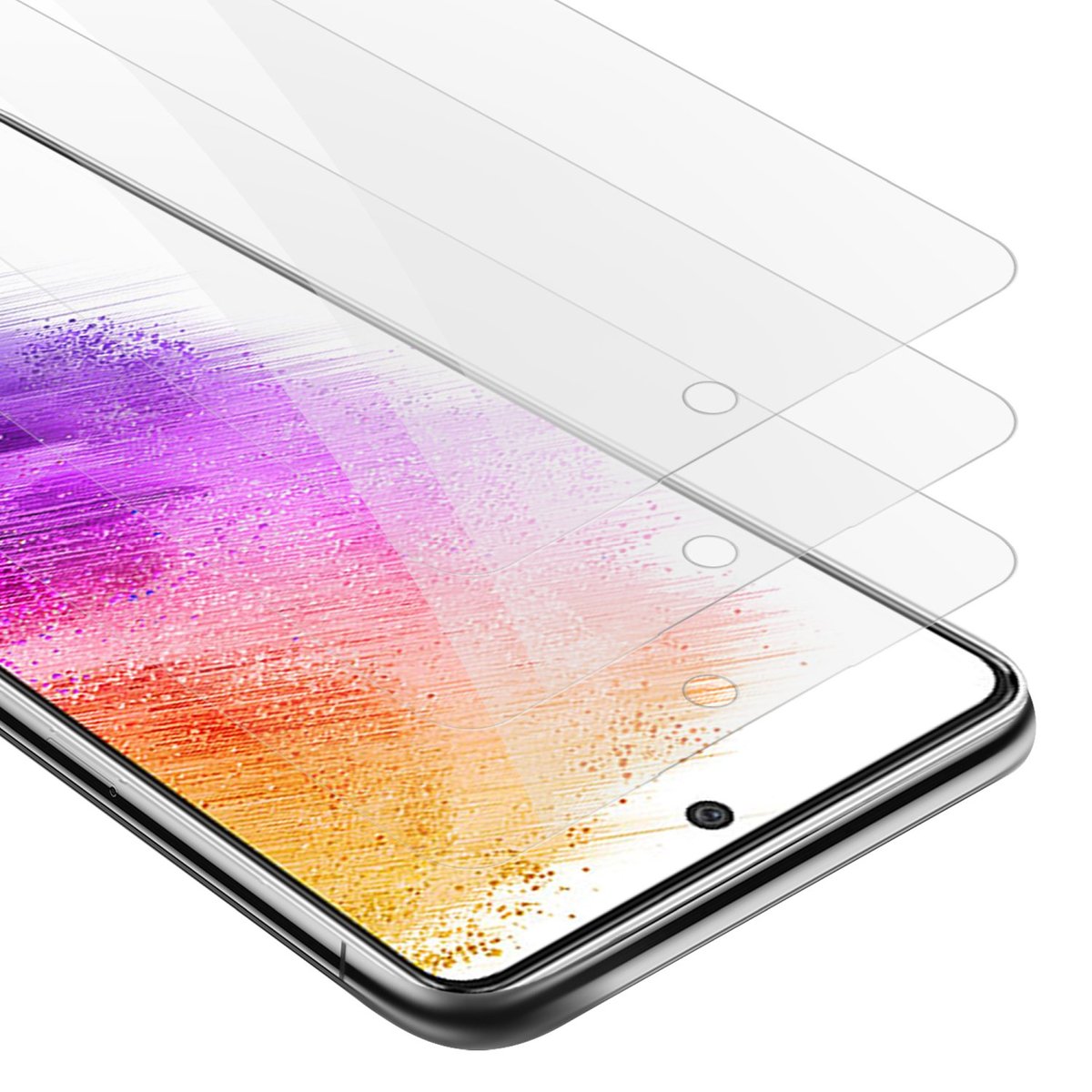 3x Szkło Hartowane Do Samsung Galaxy A73 5G w KRYSTALICZNIE CZYSTE Folia pancerna Ochronny Tempered Glass Cadorabo