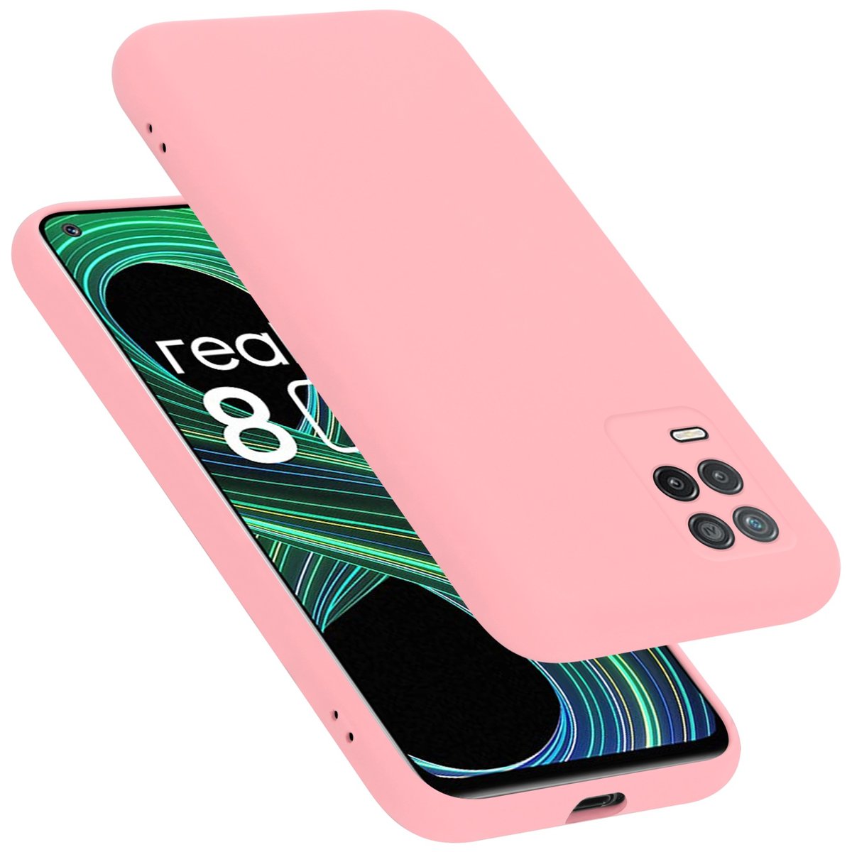 Pokrowiec Do Realme 8 5G / V13 / Q3 / Q3i / Narzo 30 5G Etui w LIQUID RÓŻOWY TPU Silikon Case Cover Obudowa Ochronny Cadorabo