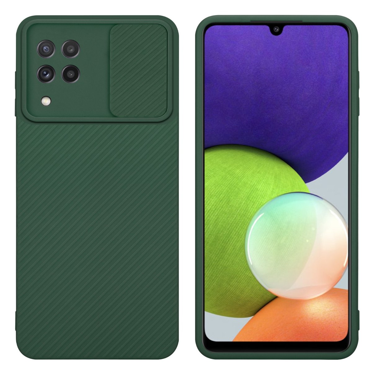 Pokrowiec Do Samsung Galaxy A22 4G Etui w Bonbon Zieleń Obudowa Case Cover Ochrona kamery Cadorabo