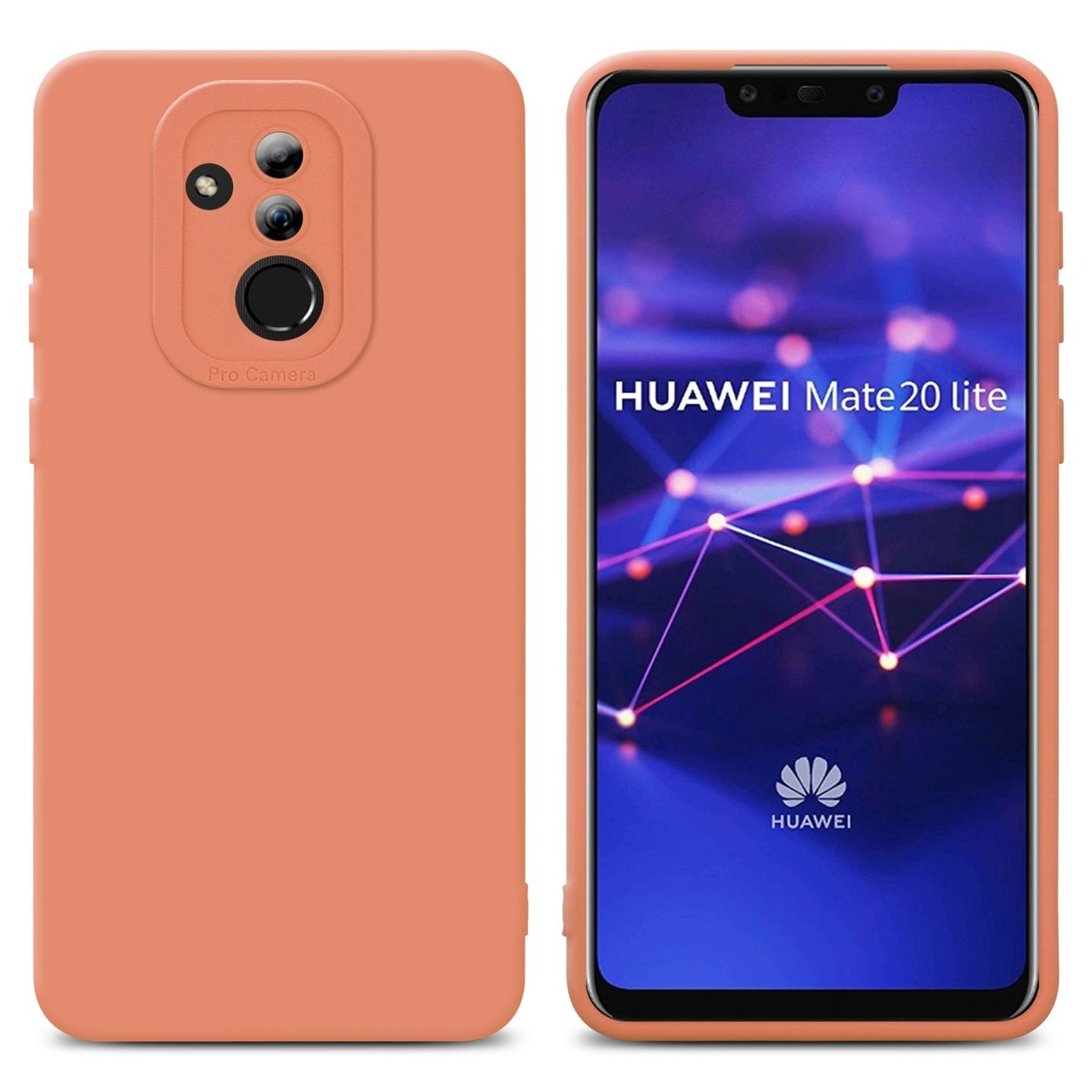 Pokrowiec Etui Do Huawei MATE 20 LITE w FLUID JASNY POMARAŃCZOWY TPU Silikonowe Obudowa Ochronny Case Cover Cadorabo