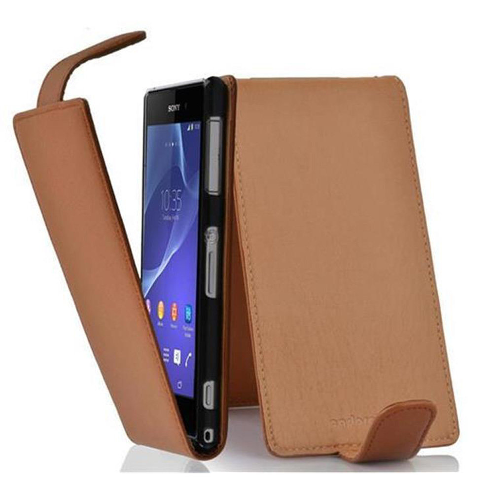 Flip Case Do Sony Xperia Z2 Pokrowiec w BRĄZOWY KONIAK Obudowa Etui Case Cover Ochronny Cadorabo