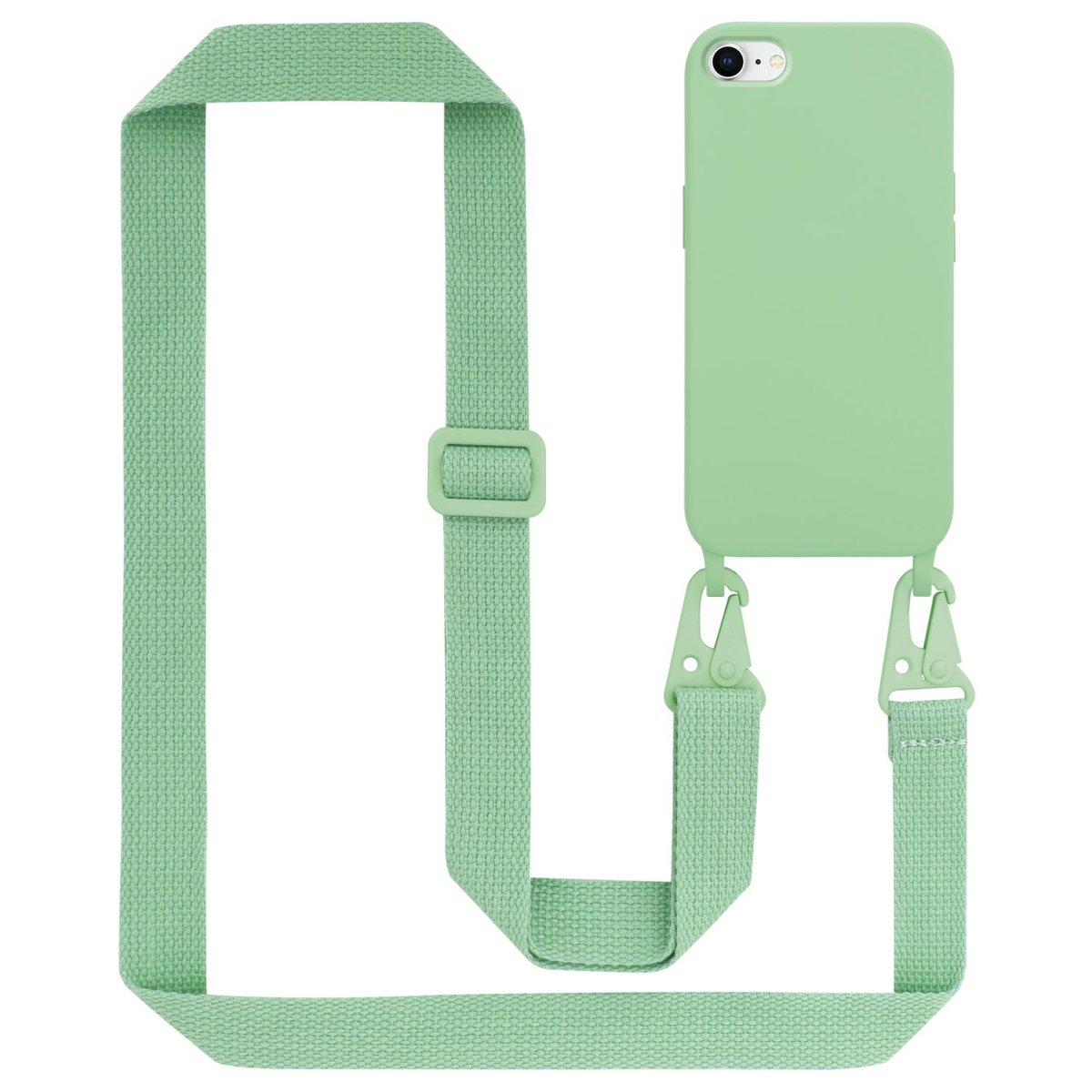 Łańcuszek Etui Do Apple iPhone 7 / 7S / 8 / SE 2020 Pokrowiec w LIQUID JASNO ZIELONY Silicone TPU Obudowa Ochronny Cadorabo