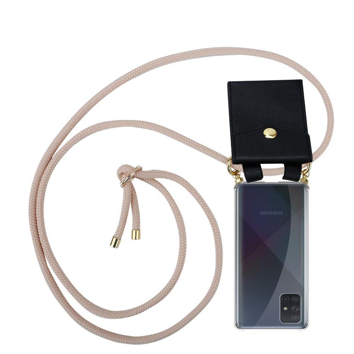 Łańcuszek Pokrowiec Do Samsung Galaxy A71 4G w PERŁOWE RÓŻOWE ZŁOTO Etui Obudowa Case Cover Ochronny Cadorabo