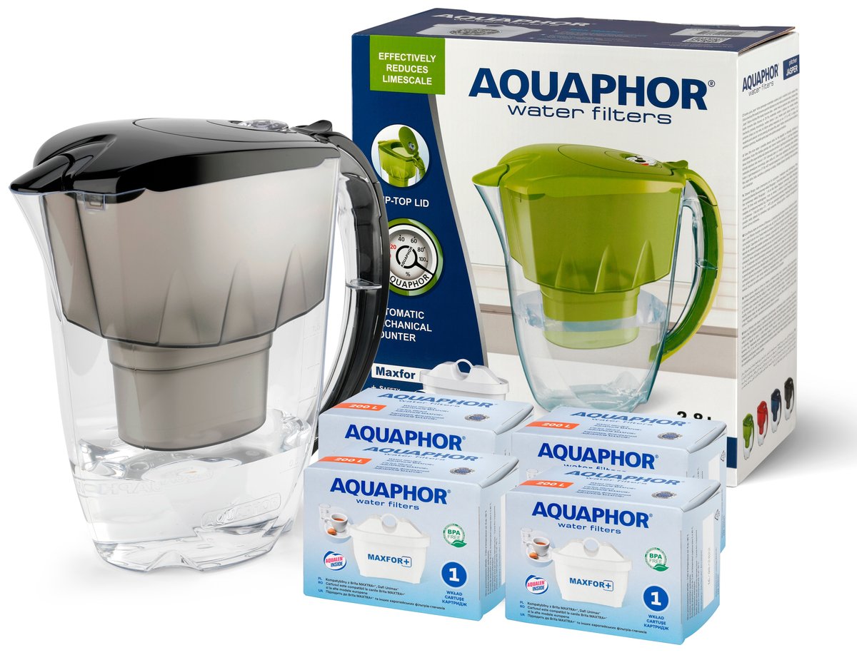 DZBANEK FILTRUJĄCY AQUAPHOR JASPER + 4 WKŁADY MAXFOR+ B100-25