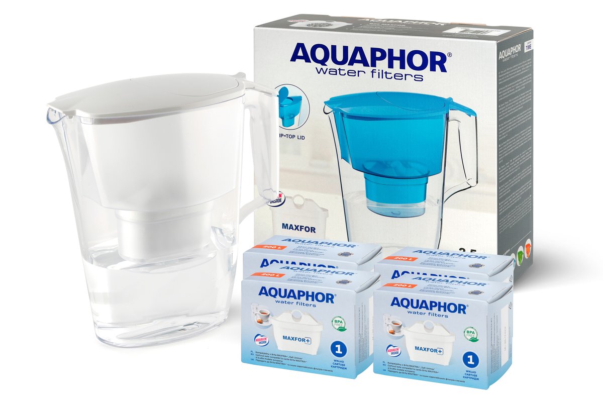 DZBANEK FILTRUJĄCY AQUAPHOR TIME + 4 WKŁADY MAXFOR+ B100-25