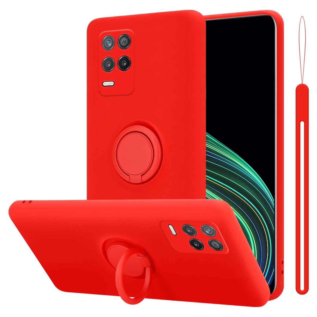 Pokrowiec Do Realme 8 5G / V13 / Q3 / Q3i / Narzo 30 5G w LIQUID CZERWONY Etui TPU Obudowa Ochronny Case Cover Plecki Cadorabo