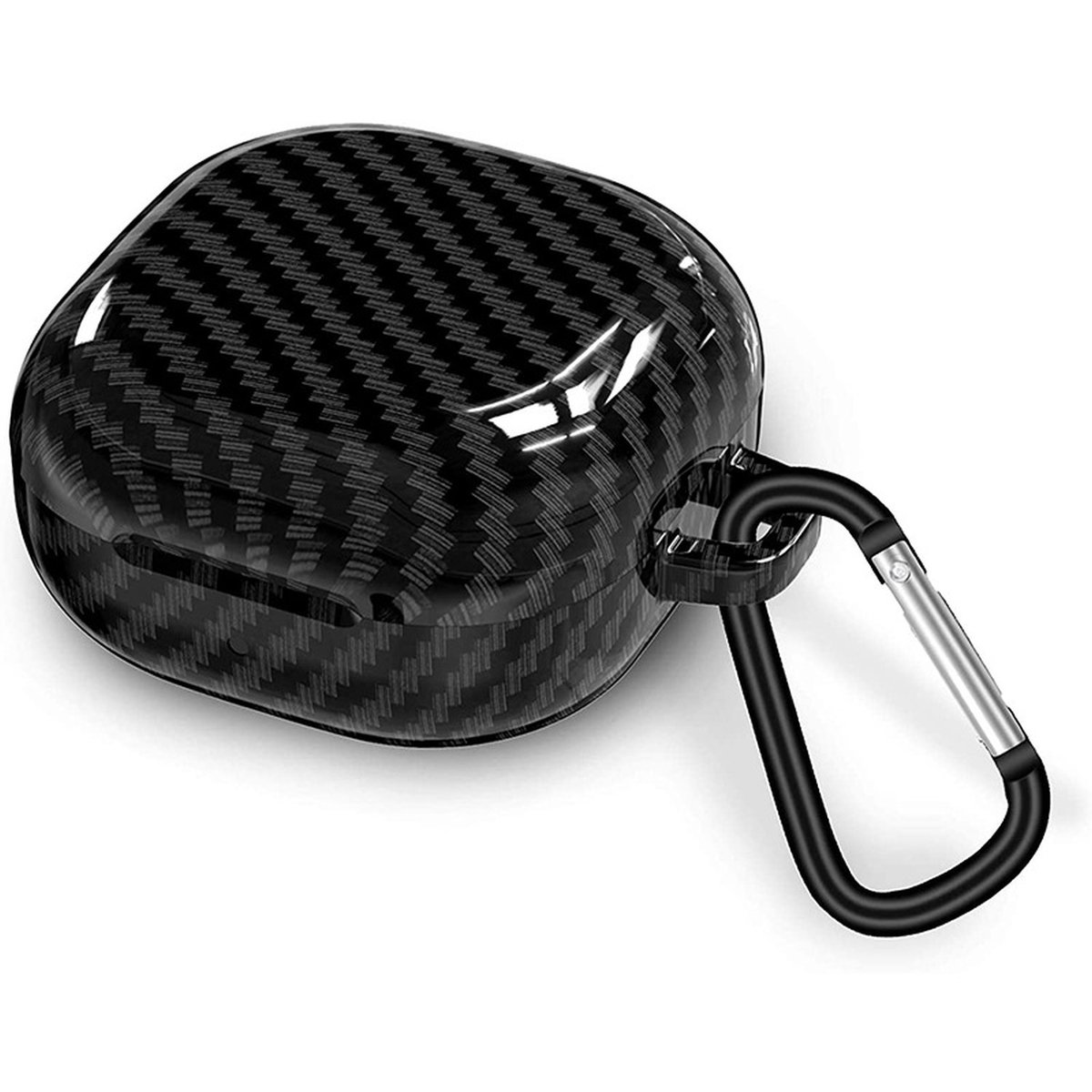 Cadorabo Pokrowiec kompatybilny z Samsung Galaxy Buds PRO / LIVE / Buds 2 w CZARNY - Przenośny pokrowiec ochronny na słuchawki z włókna węglowego Case