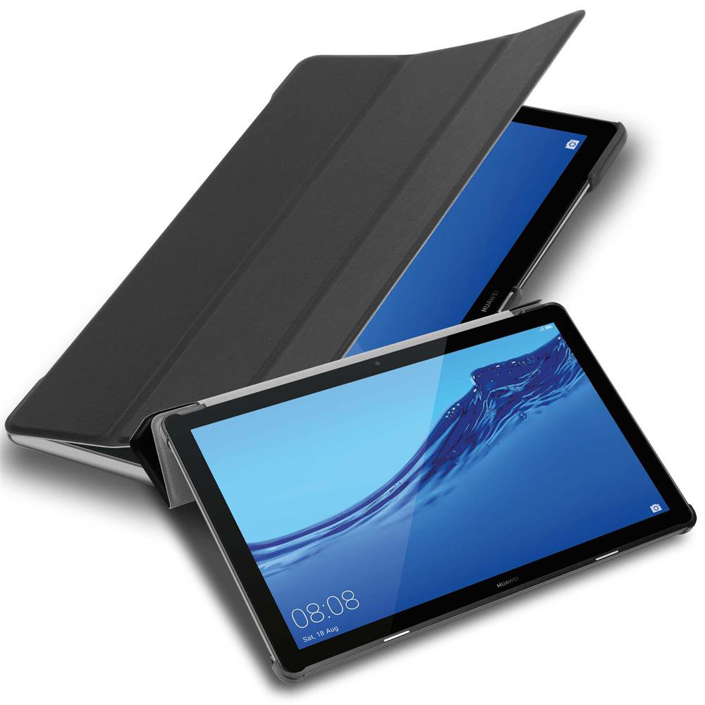 Etui Do Huawei MediaPad T5 10 (10.1 cala) w SATYNOWA CZERŃ Pokrowiec Portfel Case Cover Obudowa Ochronny Cadorabo