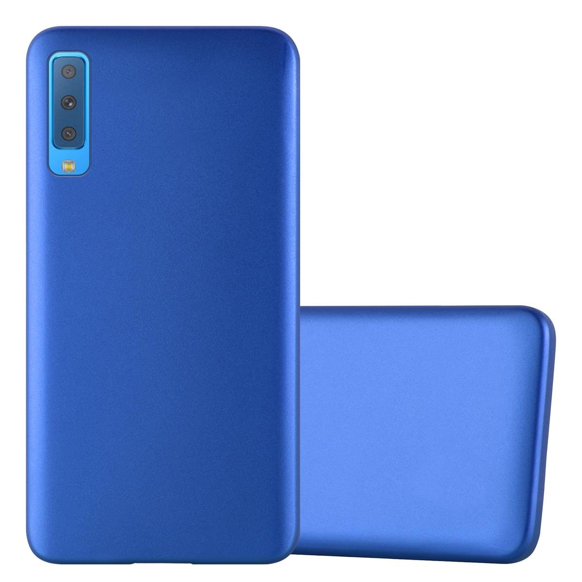 Pokrowiec Do Samsung Galaxy A7 2018 w METALLIC NIEBIESKI Etui TPU Silikon Obudowa Ochronny Case Cover Cadorabo