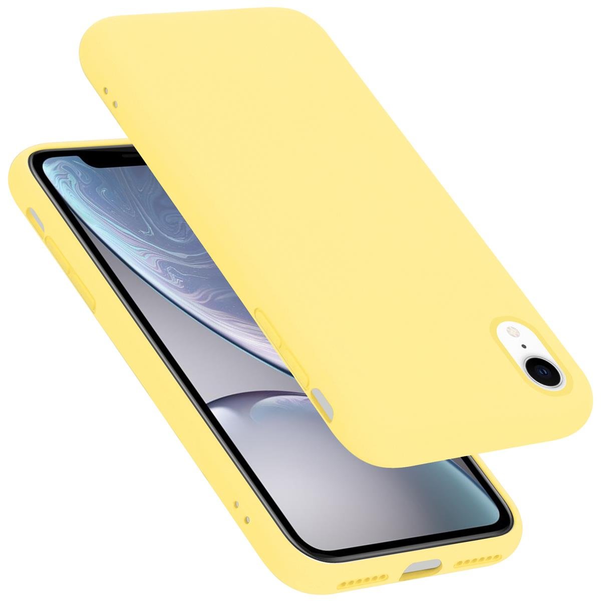 Pokrowiec Do Apple iPhone XR Etui w LIQUID ŻÓŁTY TPU Silikon Case Cover Obudowa Ochronny Cadorabo