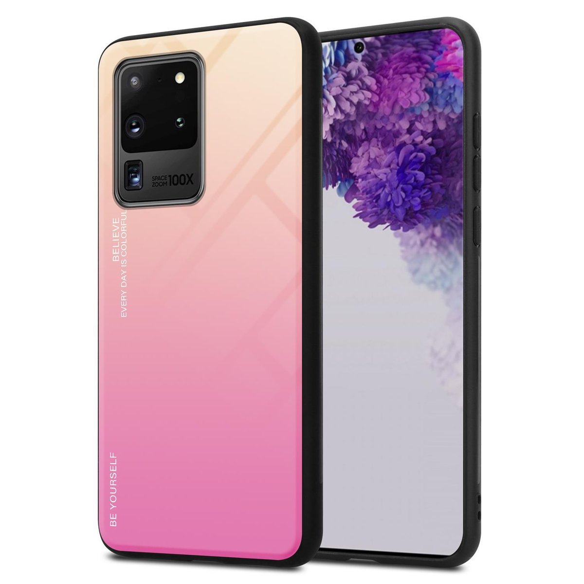 Pokrowiec Do Samsung Galaxy S20 ULTRA Etui w ŻÓŁTO - RÓŻOWY TPU Obudowa Case Cover Plecki Ochronny Cadorabo