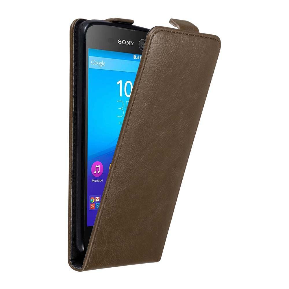 Pokrowiec Do Sony Xperia M5 w Etui BRĄZOWA KAWA  Flip Case Cover Obudowa Ochronny Cadorabo