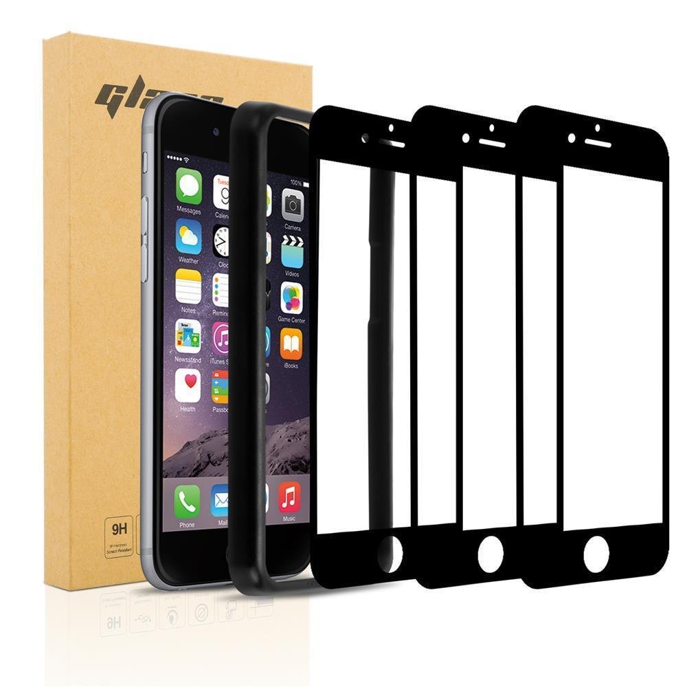 3x Szkło Hartowane Do Do Apple iPhone 7 / 7S / 8 / SE 2020 Folia Ochronny pancerna w PRZEZROCZYSTY Z CZARNYM Cadorabo