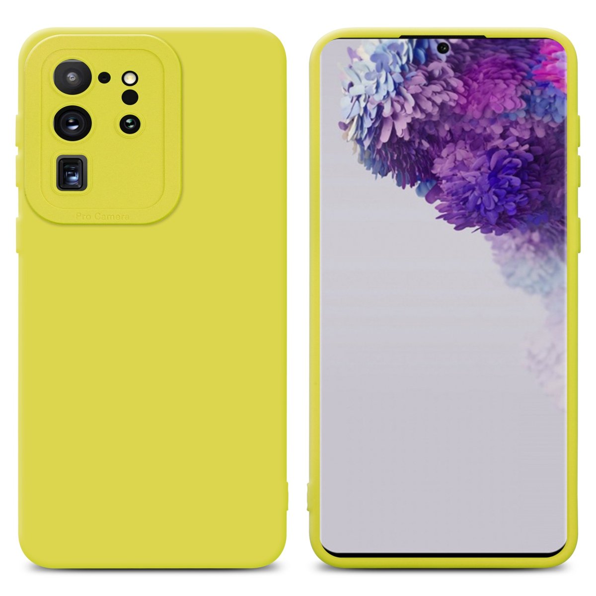 Pokrowiec Etui Do Samsung Galaxy S20 ULTRA w FLUID ŻÓŁTY TPU Silikonowe Obudowa Ochronny Case Cover Cadorabo