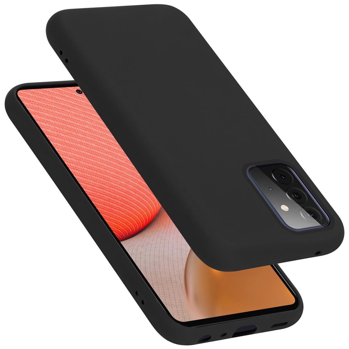 Pokrowiec Do Samsung Galaxy A72 4G / 5G Etui w LIQUID CZARNY TPU Silikon Case Cover Obudowa Ochronny Cadorabo