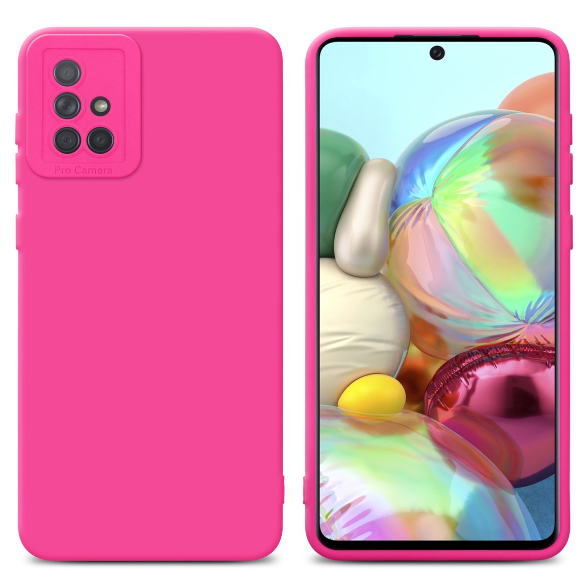 Pokrowiec Etui Do Samsung Galaxy A71 4G w FLUID HOTPINK TPU Silikonowe Obudowa Ochronny Case Cover Cadorabo