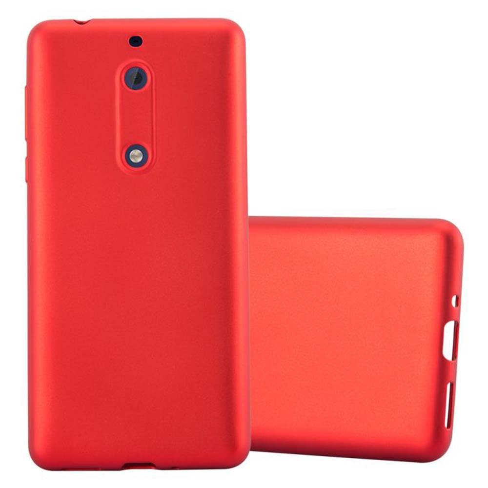 Pokrowiec Do Nokia 5 2017 w METALLIC CZERWONY Etui TPU Silikon Obudowa Ochronny Case Cover Cadorabo