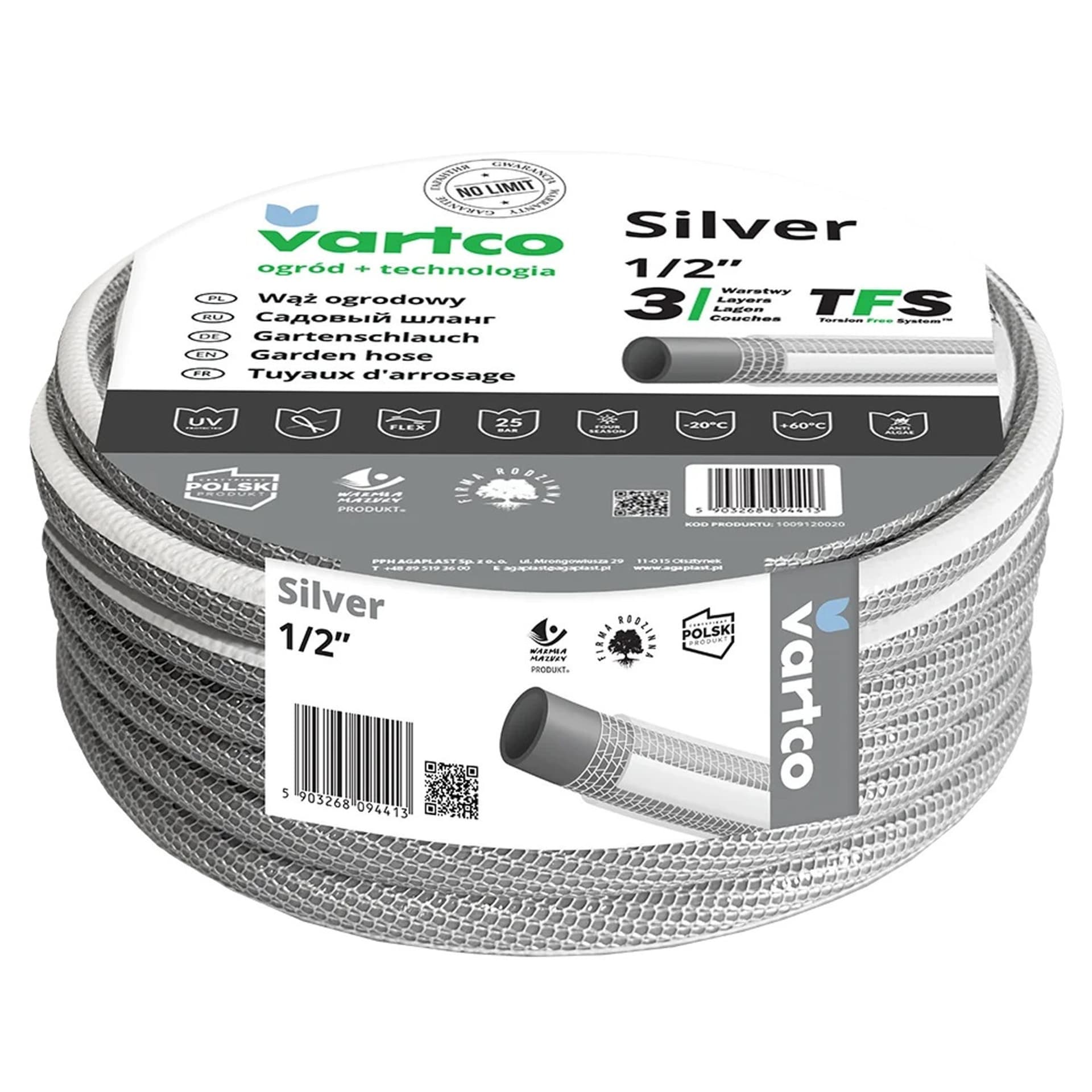 Wąż ogrodowy Vartco Silver TFS 1/2