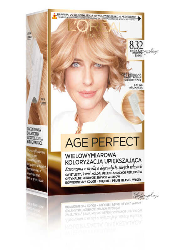 L''Oréal - AGE PERFECT - Wielowymiarowa koloryzacja upiększająca do włosów siwych i dojrzałych - 8.32 Świetlisty Perłowy Blond